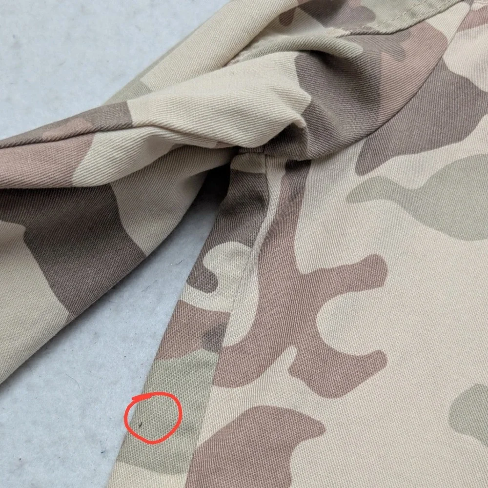 Maurices Camo Utility Jacket Womens Medium Tan Brown Military Cargo Field Coat